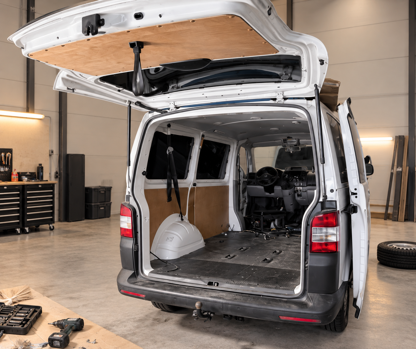 Camperinterieur in aanbouw