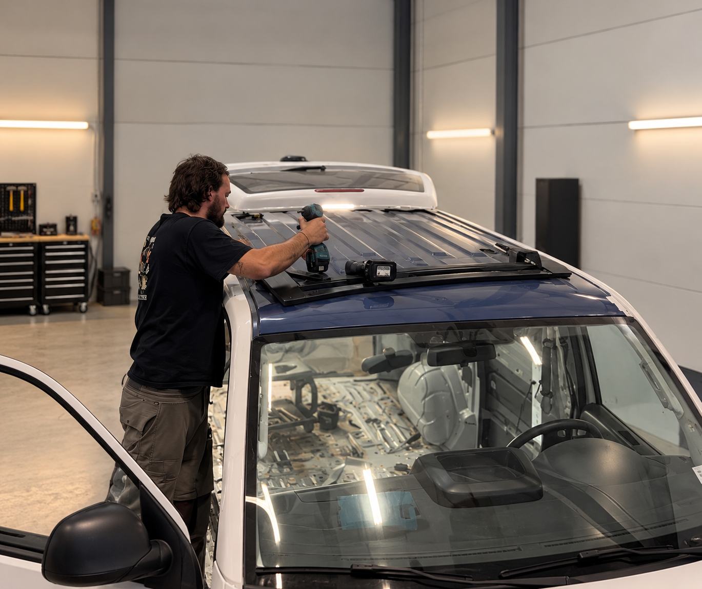 Afwerking van het camperinterieur